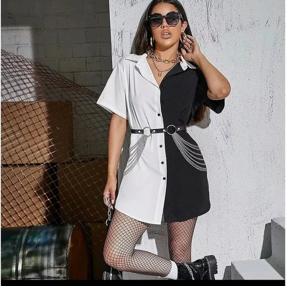 Sexy chain belt. Faux leather. 1 piece multilayer chains - Picture 3 of 10